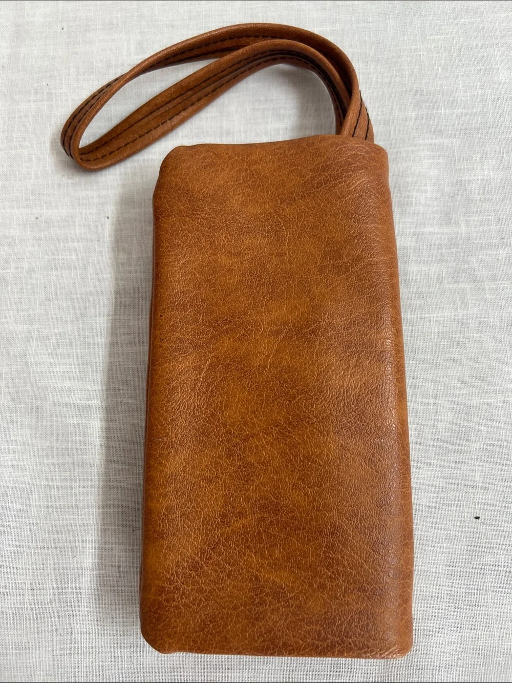 🌞 Classic Vintage 60s 70s Brown wallet billfold Front Pocket snaps closed strap